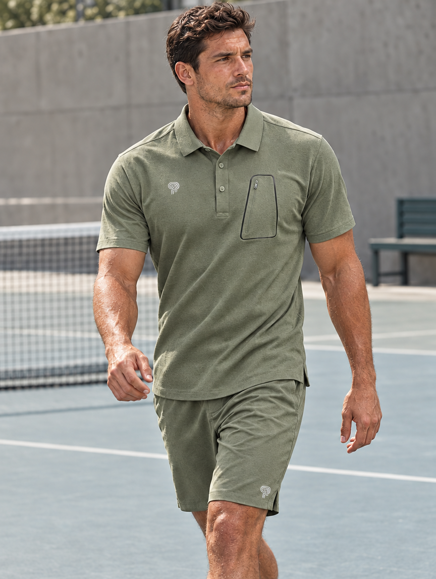 Polocom Plus Everyday Essentials with standalone reflective silver emblems and no lettering.