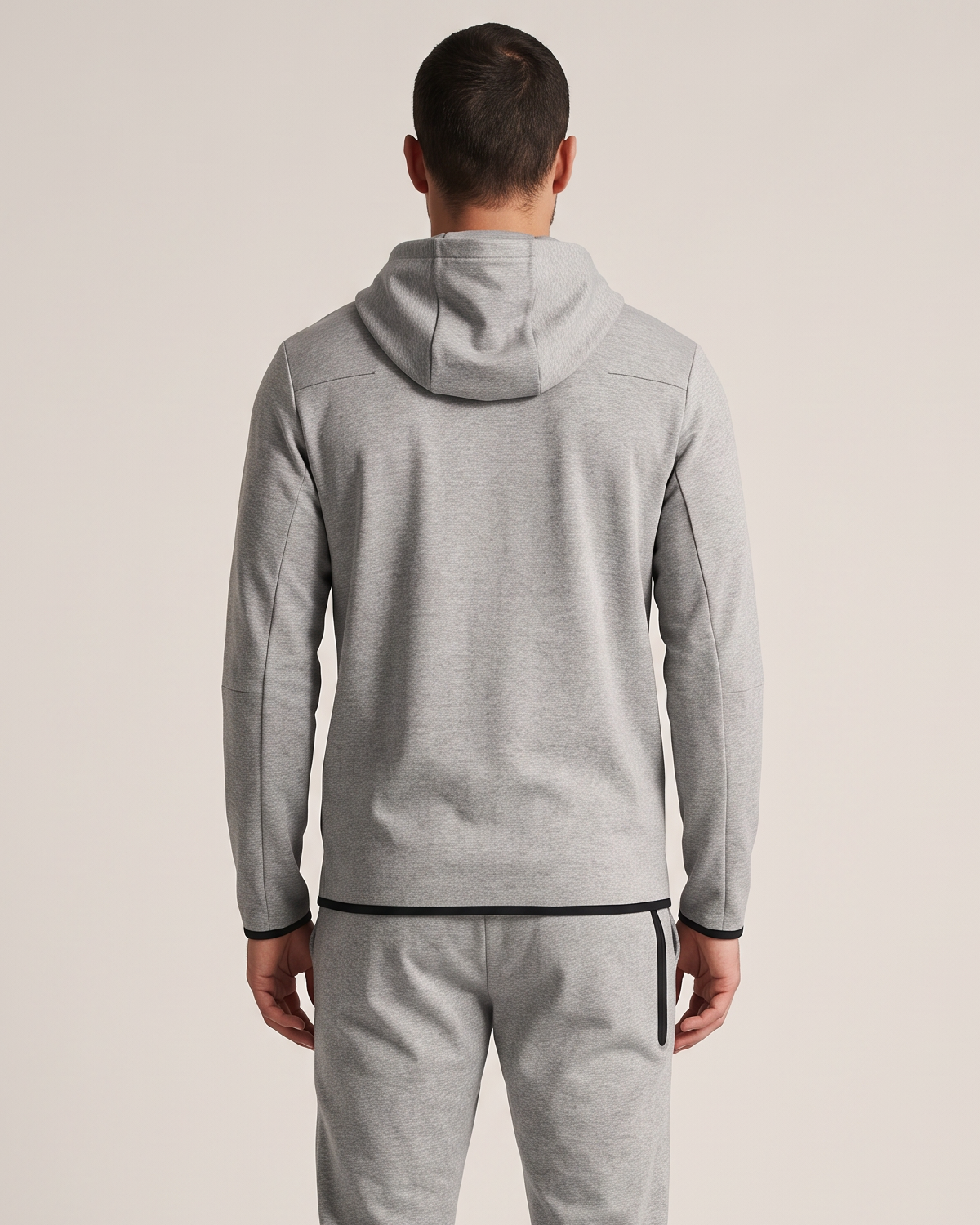 Polocom Plus Vector Hooded Tracksuit - Gray - upper rear garment view [9004]