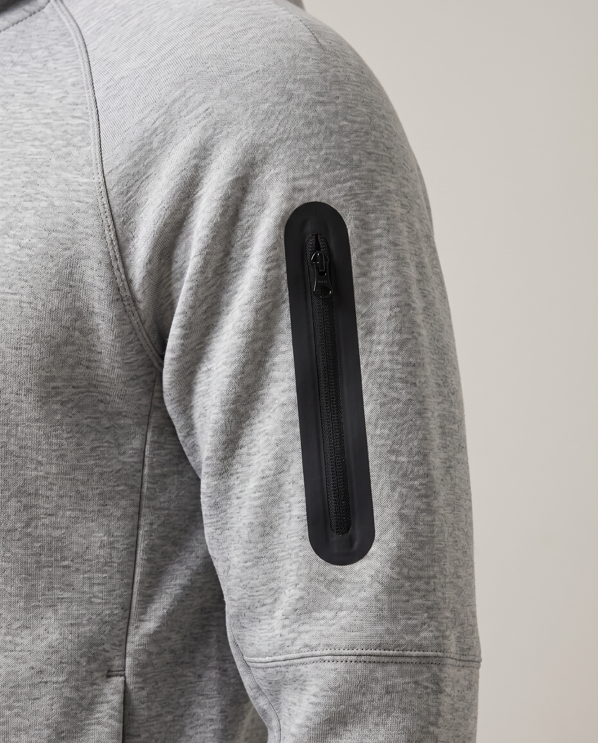 Polocom Plus Vector Hooded Tracksuit - Gray - sleeve zip pocket detail [9005]