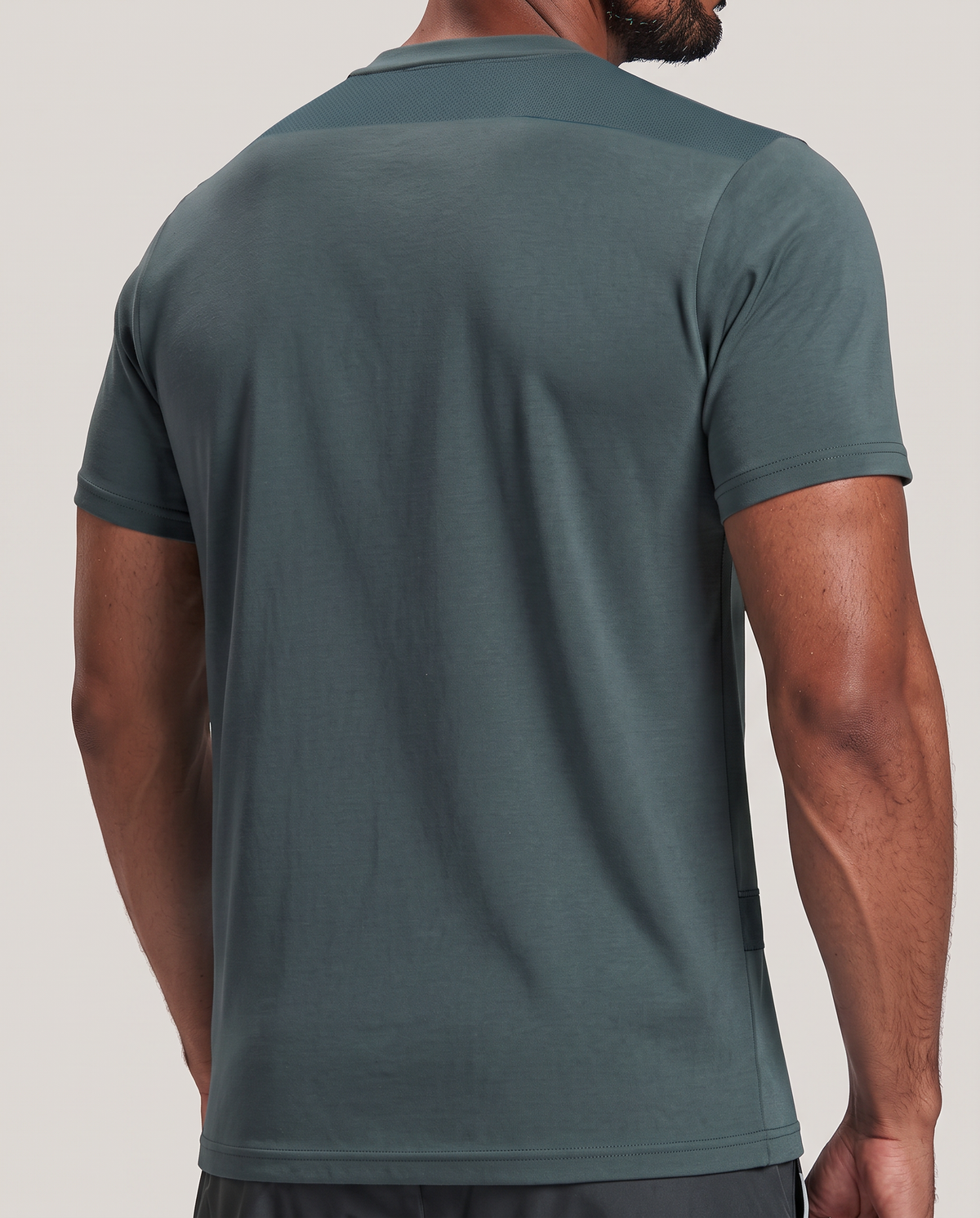 Polocom Plus Stow Sleeve-Pocket Tee - Green - rear mesh-panel construction view [9047]