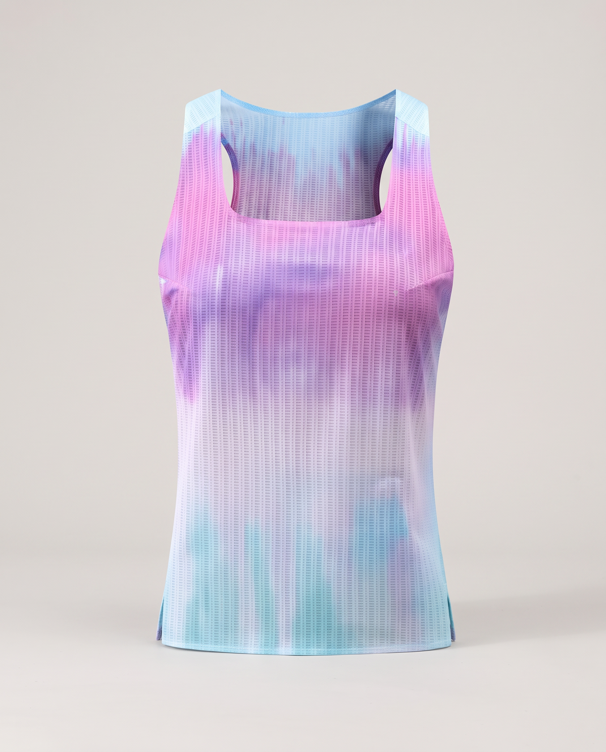 Polocom Plus Aero Gradient Racerback Tank — Light pink blue — Clean garment-only front