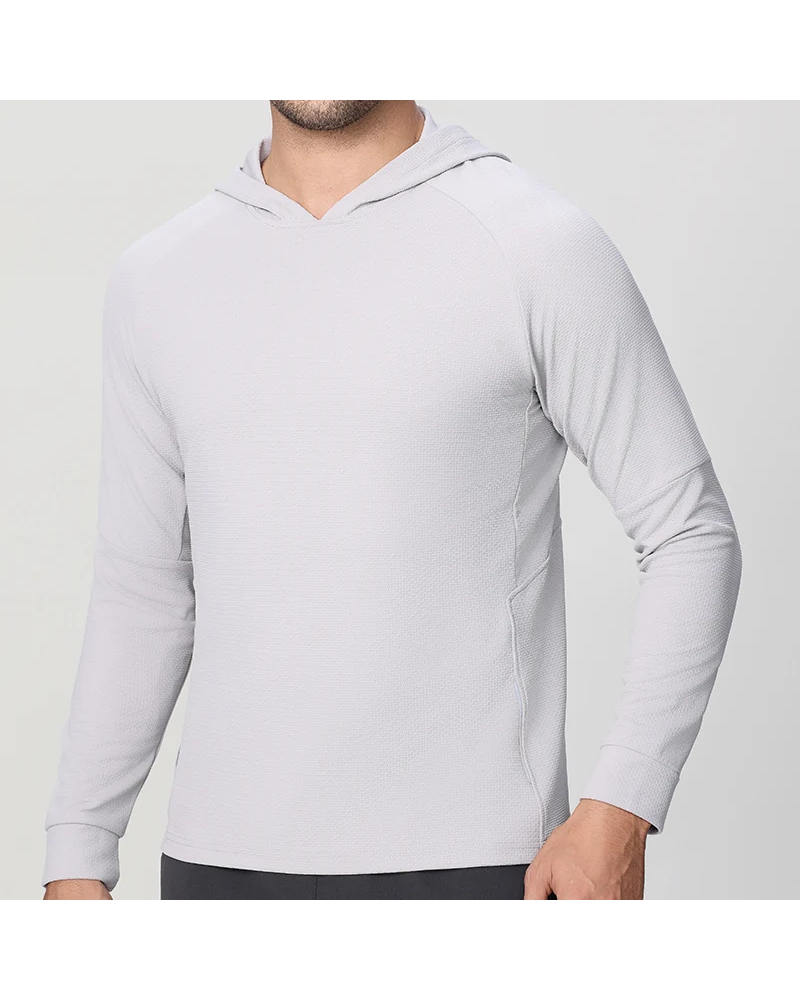 Polocom Plus Aero Stretch Training Hoodie in White, model front view