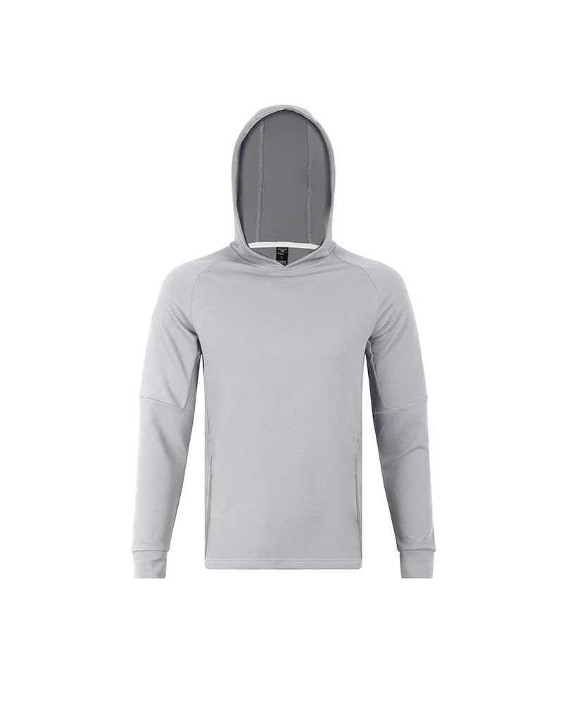 Polocom Plus Aero Stretch Training Hoodie in Light gray, garment front view
