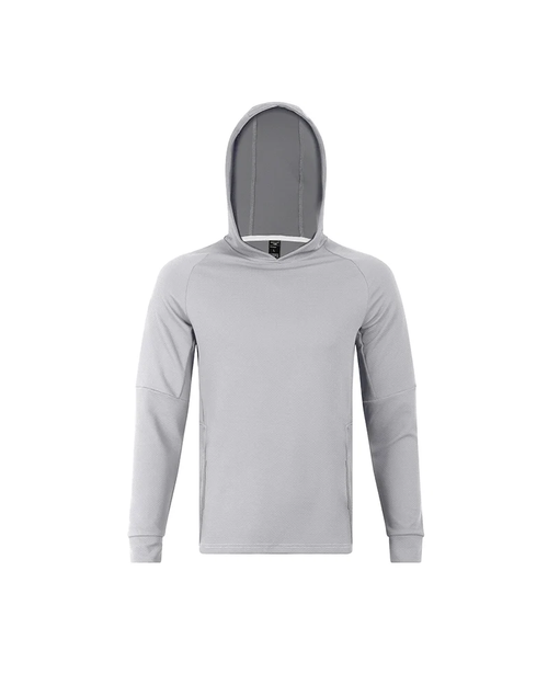 Polocom Plus Aero Stretch Training Hoodie in Light gray, garment front view