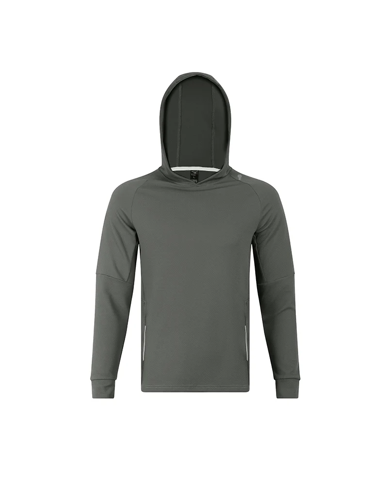 Polocom Plus Aero Stretch Training Hoodie in Gray, garment front view