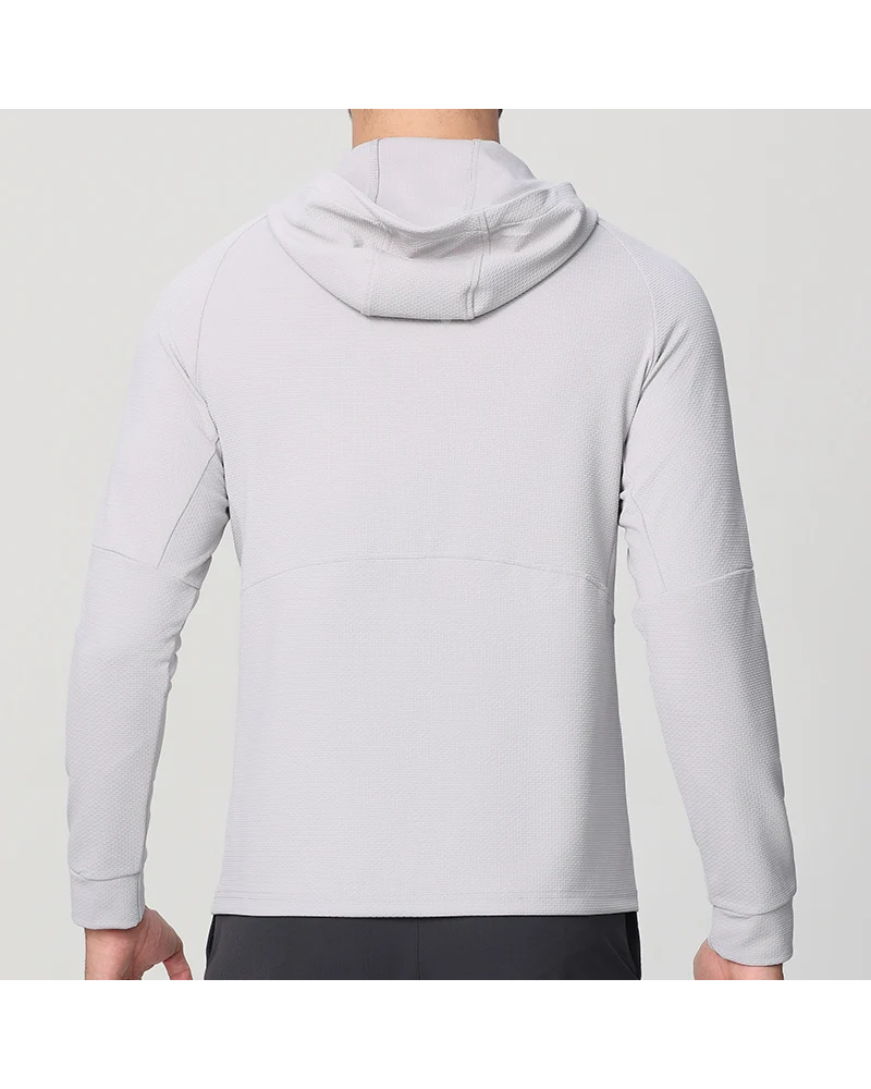 Aero Stretch Training Hoodie in White, model rear view