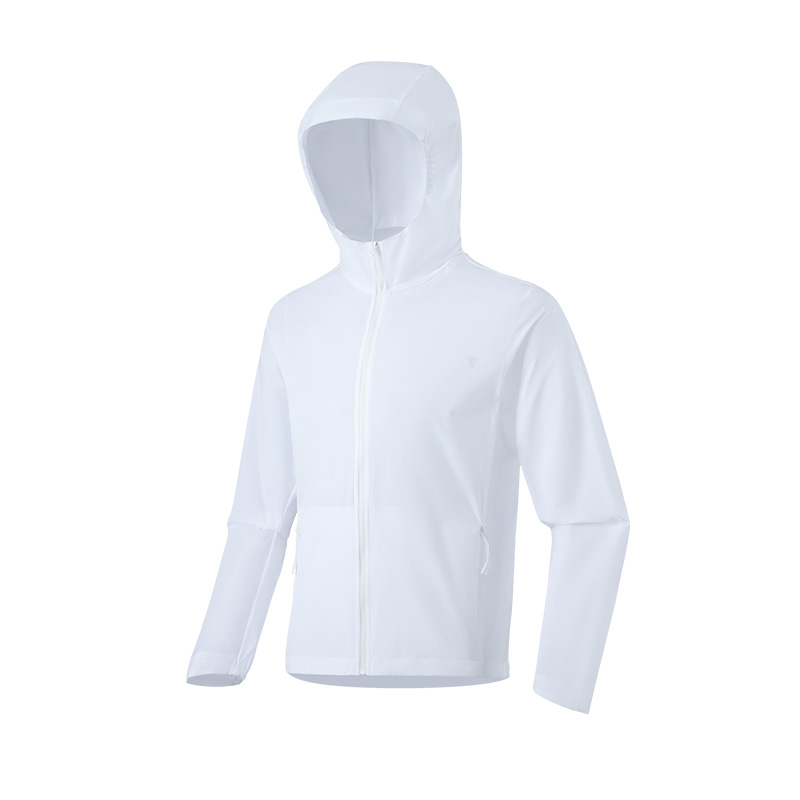 Polocom Plus Airlight Hooded Jacket in White, front product view