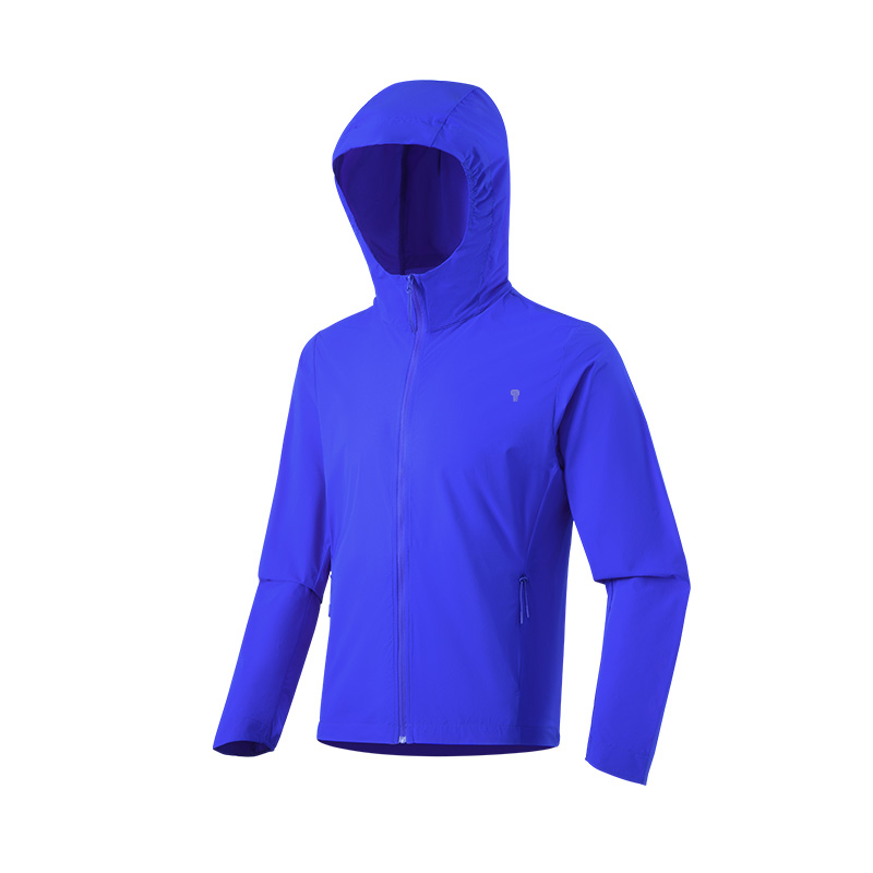 Polocom Plus Airlight Hooded Jacket in Blue, hood-up product view