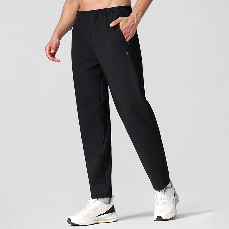 Polocom Plus Align Winter Training Pants in Black, front view on male model