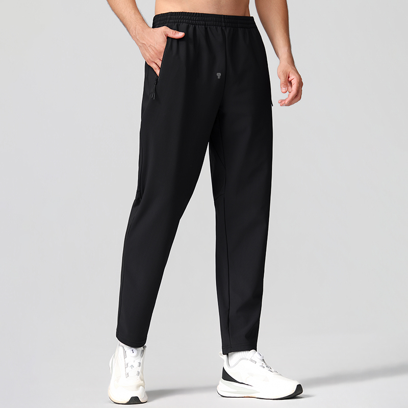 Polocom Plus Align Winter Training Pants in Black, alternate front view on male model