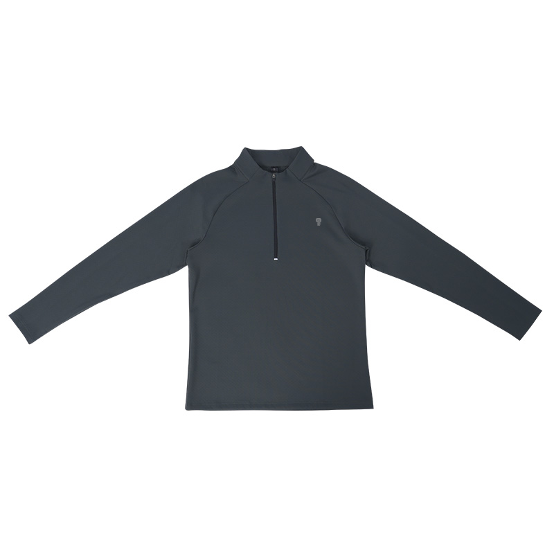 Polocom Plus Apex Stretch Quarter-Zip Top in Army Green, flat front view