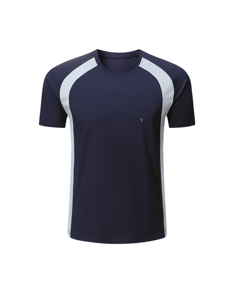 Polocom Plus Arc Panel Training Tee in Dark Blue, garment front view