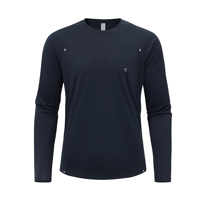 Polocom Plus Breeze Long-Sleeve Training Tee in Dark Blue, front product view