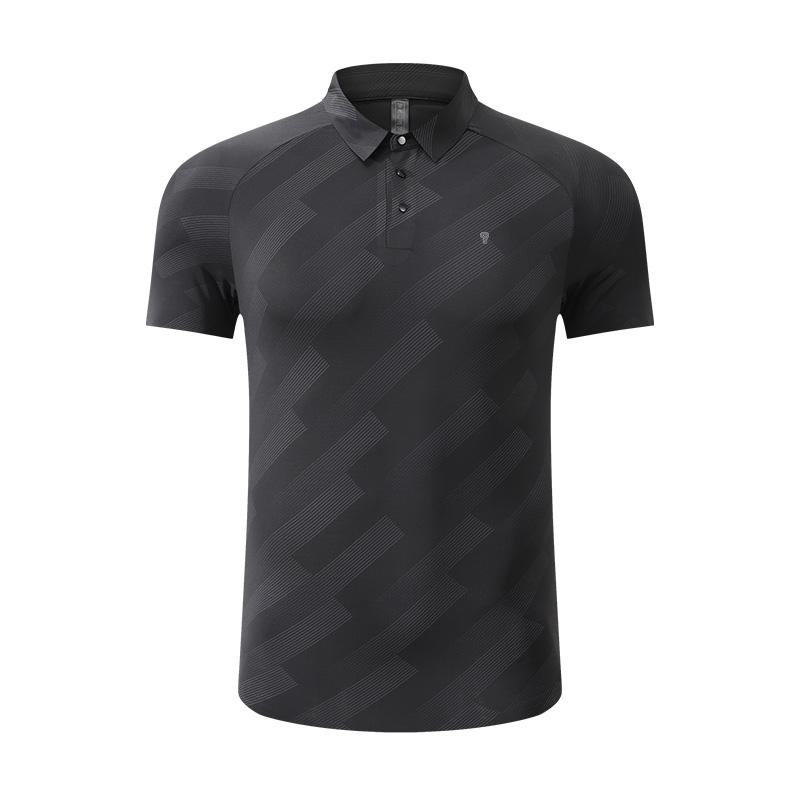 Polocom Plus Contour Golf Polo in Black, front garment view
