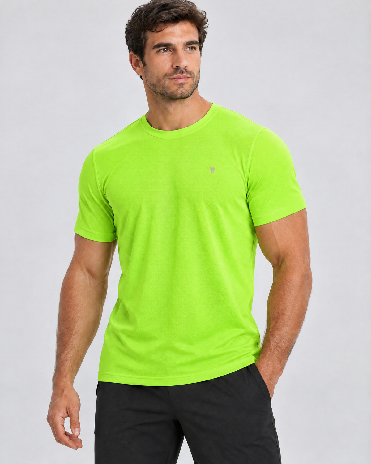 Core Mesh Training Tee | Fluorescent Green | Front view