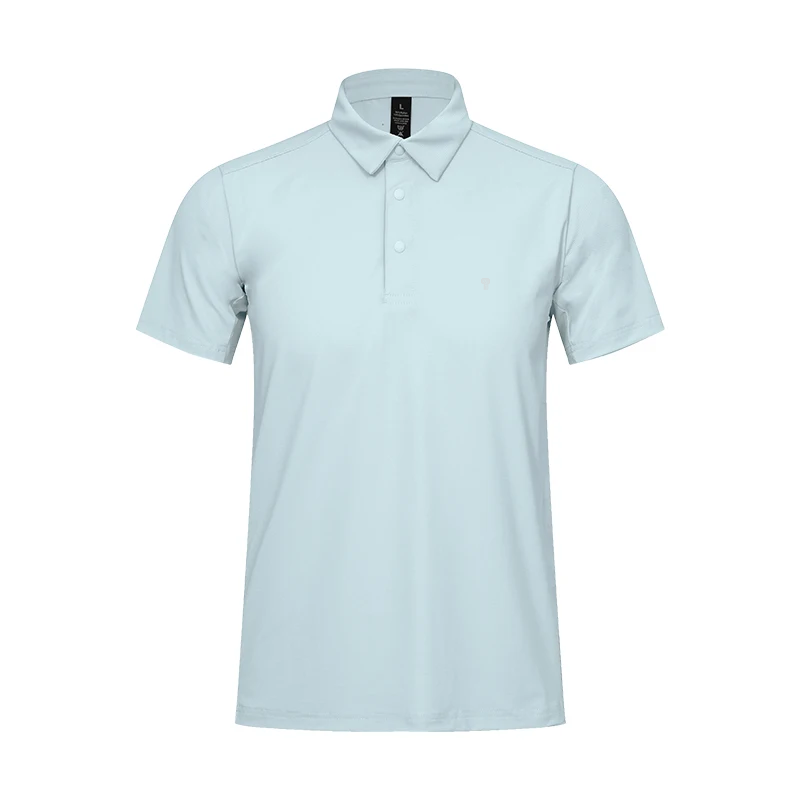 Polocom Plus Course Stretch Polo in Light Blue, front product view