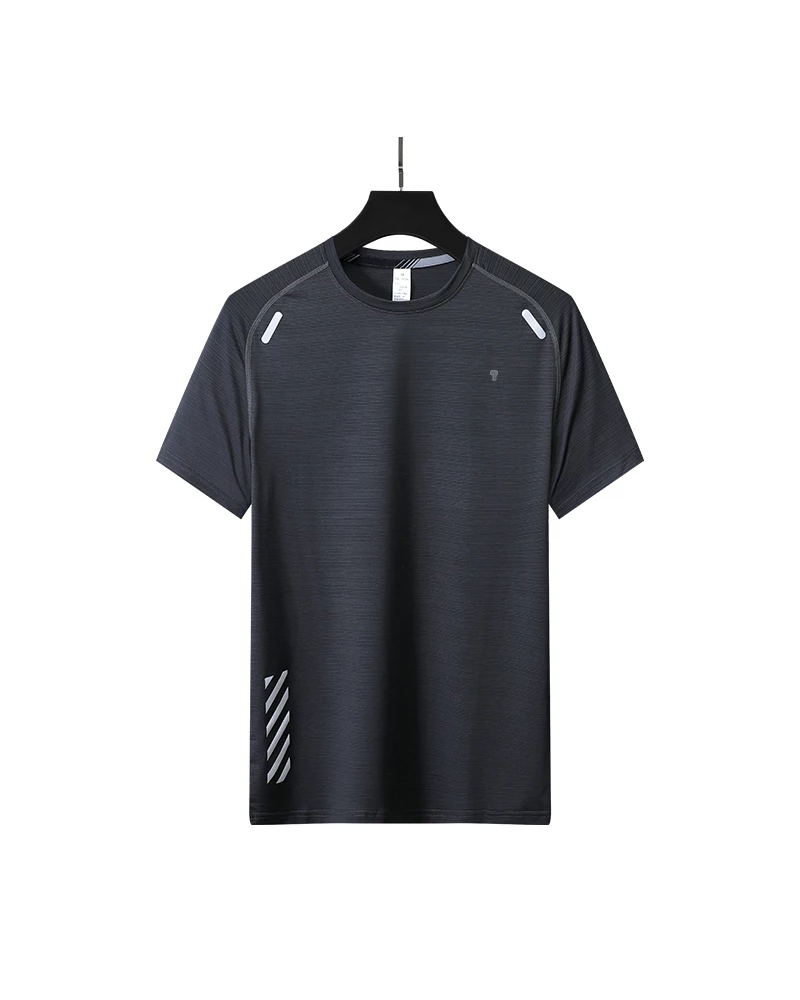 Polocom Plus Dash Stretch Training Tee in Dark Gray, garment front view
