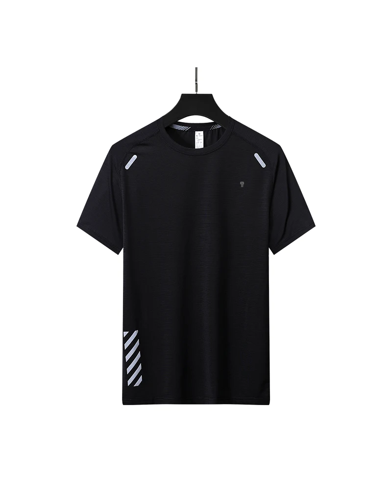 Polocom Plus Dash Stretch Training Tee in Black, garment front view