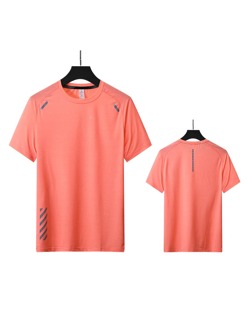 Dash Stretch Training Tee in Orange, front and back construction