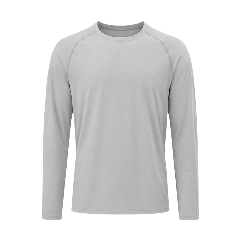 Polocom Plus Drift Lightweight Raglan Tee in Gray, front product view