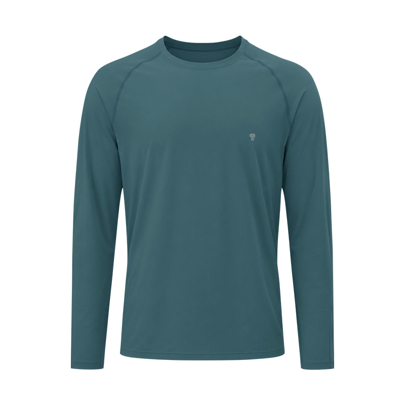 Polocom Plus Drift Lightweight Raglan Tee in Blue, front product view