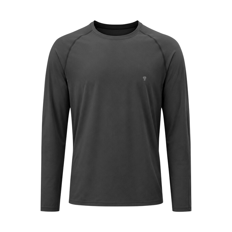 Polocom Plus Drift Lightweight Raglan Tee in Black, front product view