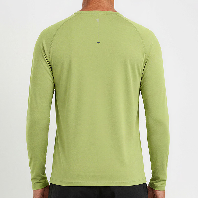 Drift Lightweight Raglan Tee in Yellow, back view on male model