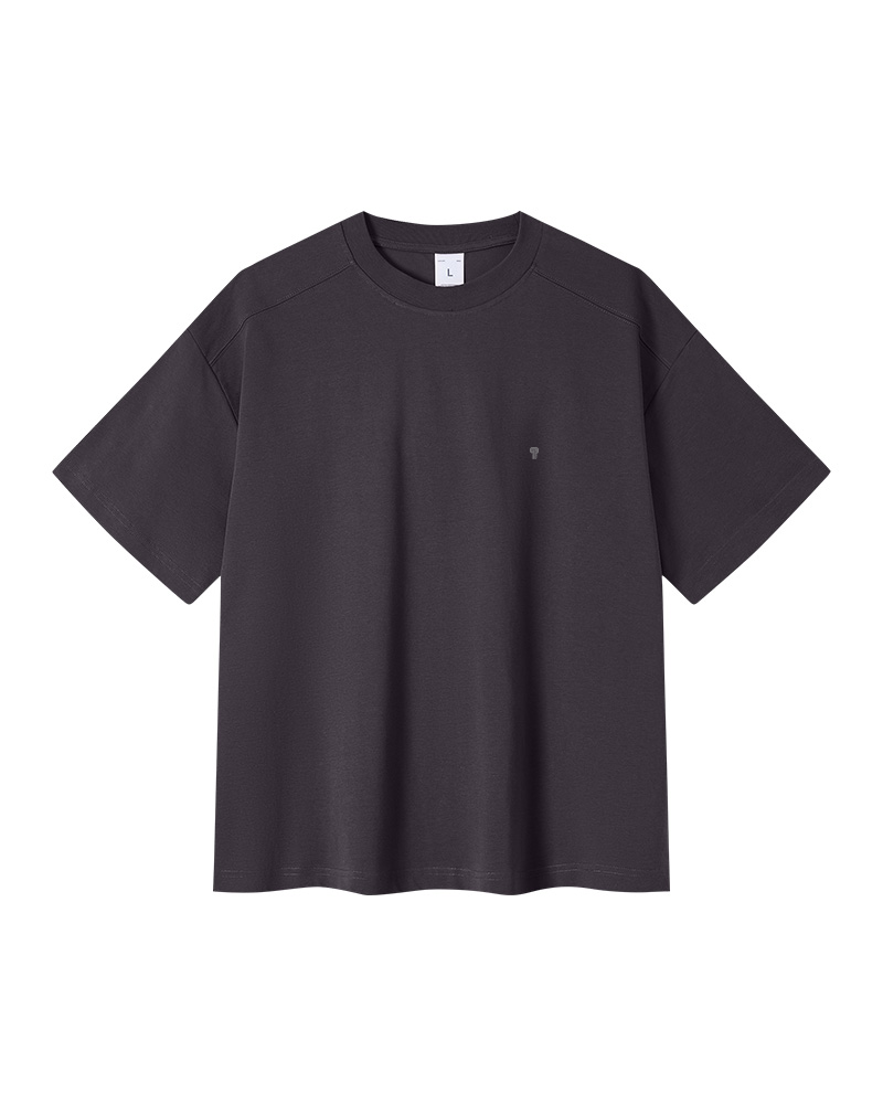 Polocom Plus Ease Cotton-Blend Tee in Dark purple, garment front view