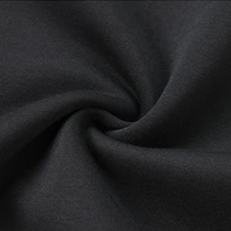 Ease Heavyweight Stretch Crewneck in Black, close-up fabric texture