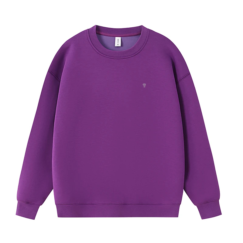 Polocom Plus Ease Heavyweight Stretch Crewneck in Purple, front product view