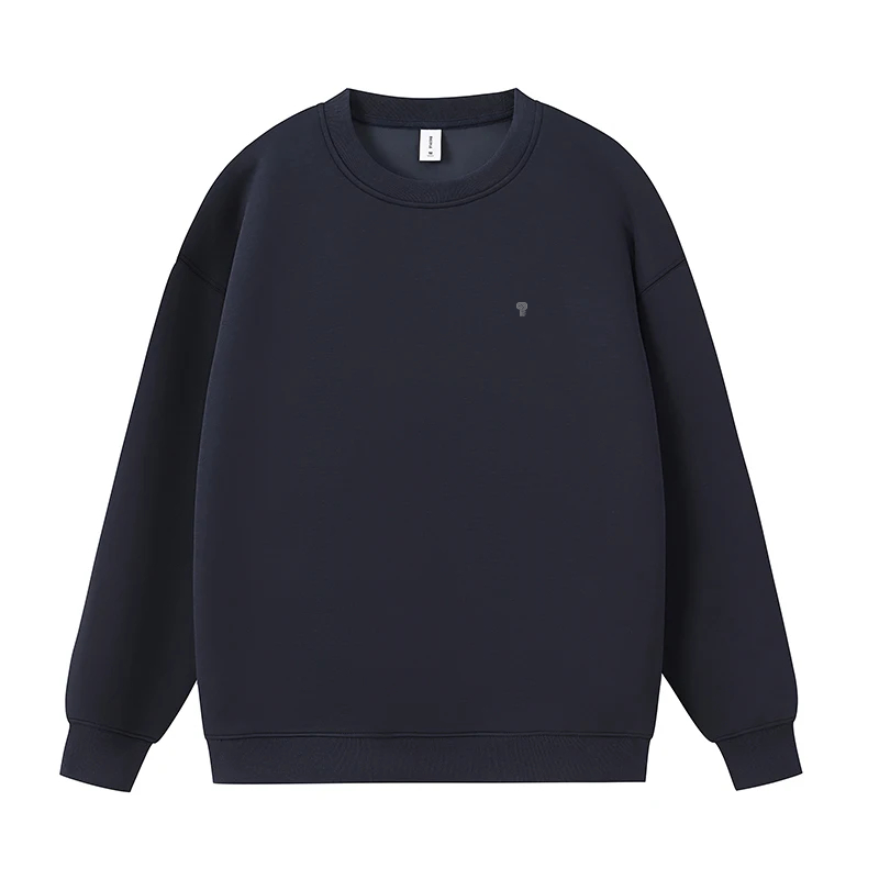 Polocom Plus Ease Heavyweight Stretch Crewneck in Black, front product view