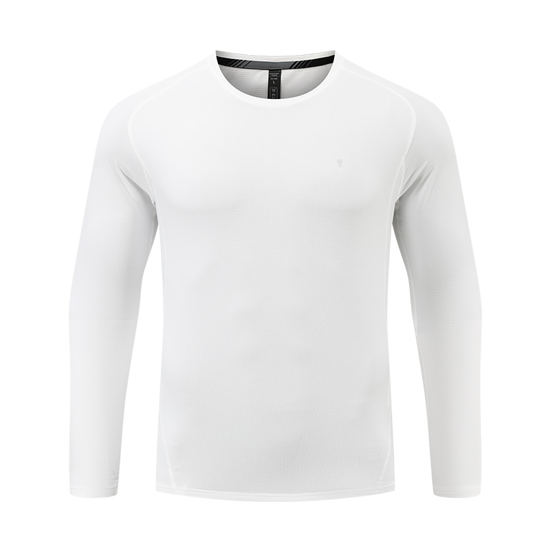 Polocom Plus Essence Long Sleeve Tee in White, garment front view