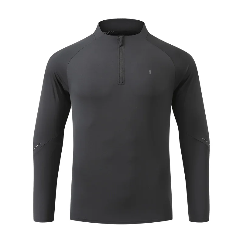 Polocom Plus Essence Quarter Zip Top in Black, garment front view
