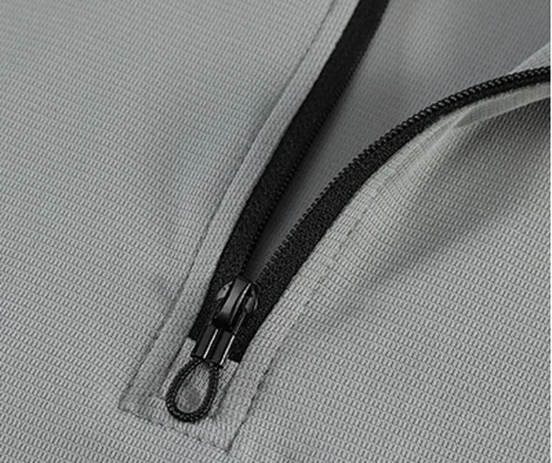 Essence Quarter Zip Top zipper construction detail