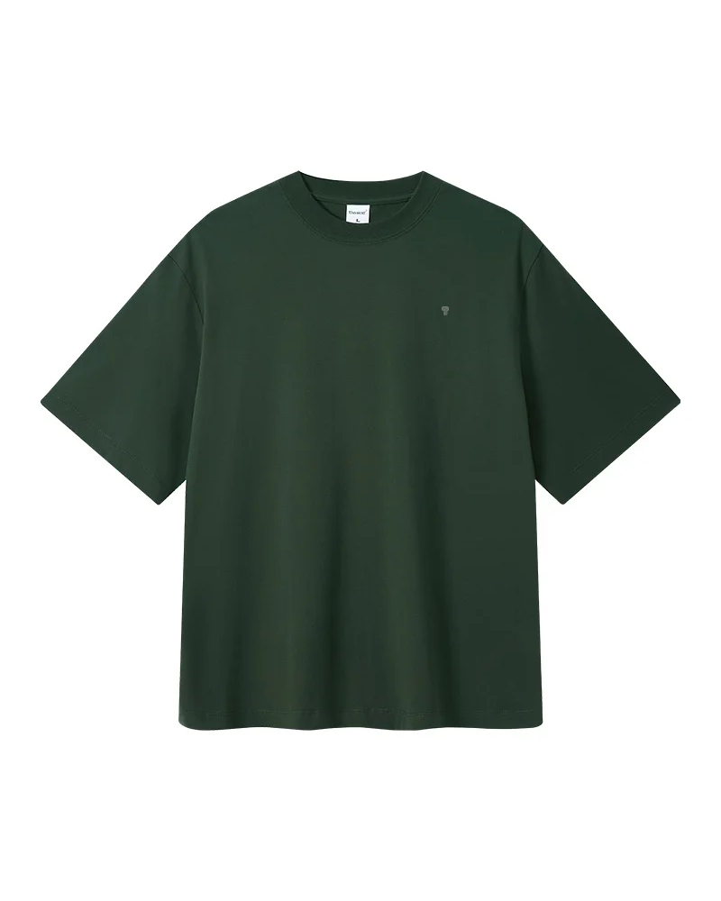 Polocom Plus Essential Cotton Tee in Dark Green, garment front view