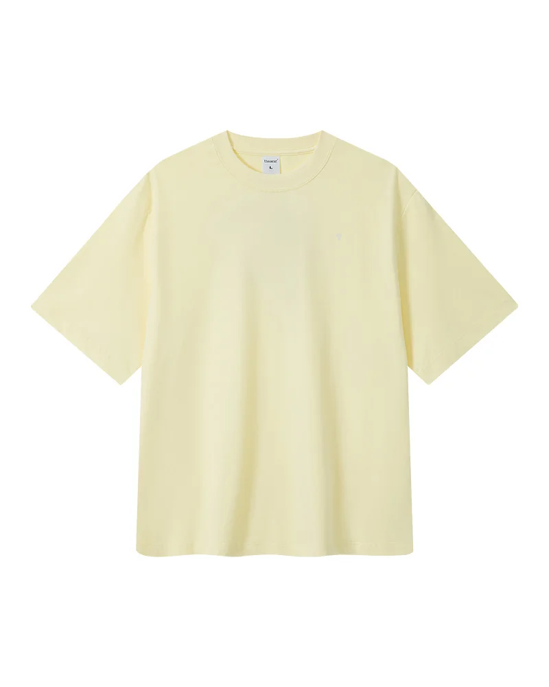Polocom Plus Essential Cotton Tee in Yellow, garment front view
