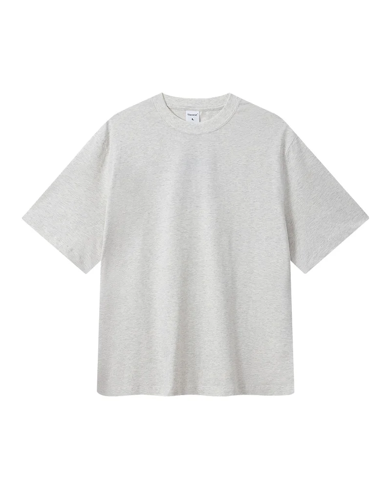 Polocom Plus Essential Cotton Tee in Wheat Gray, garment front view