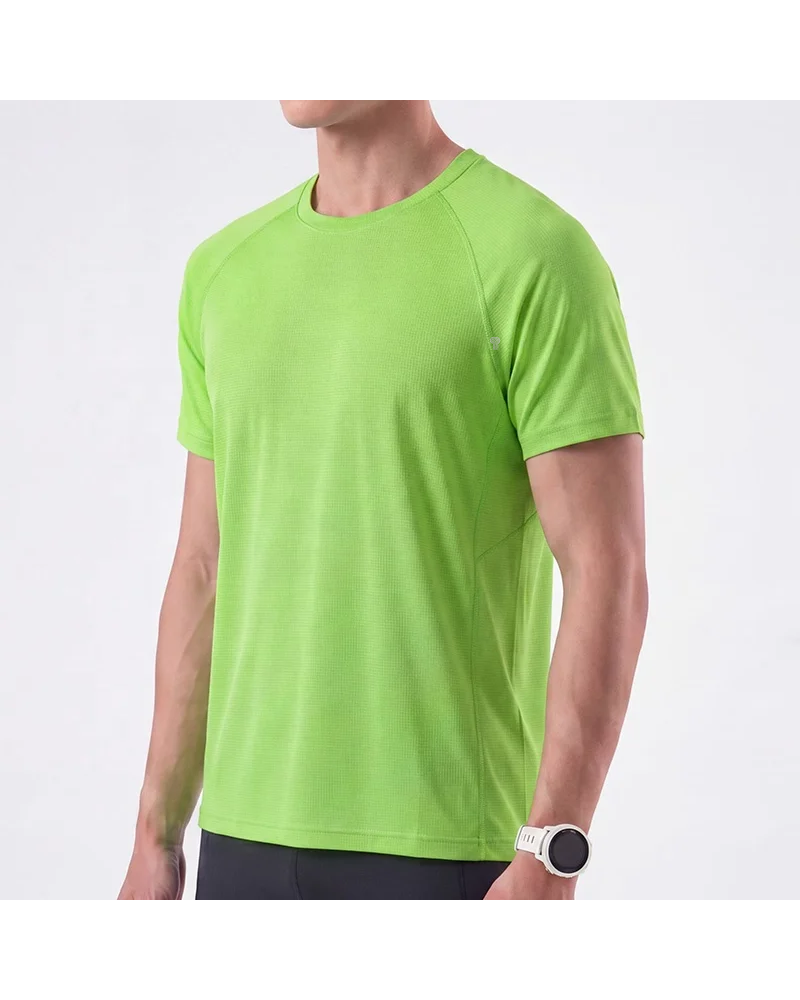 Polocom Plus Featherlight Training Tee in Green, model front view