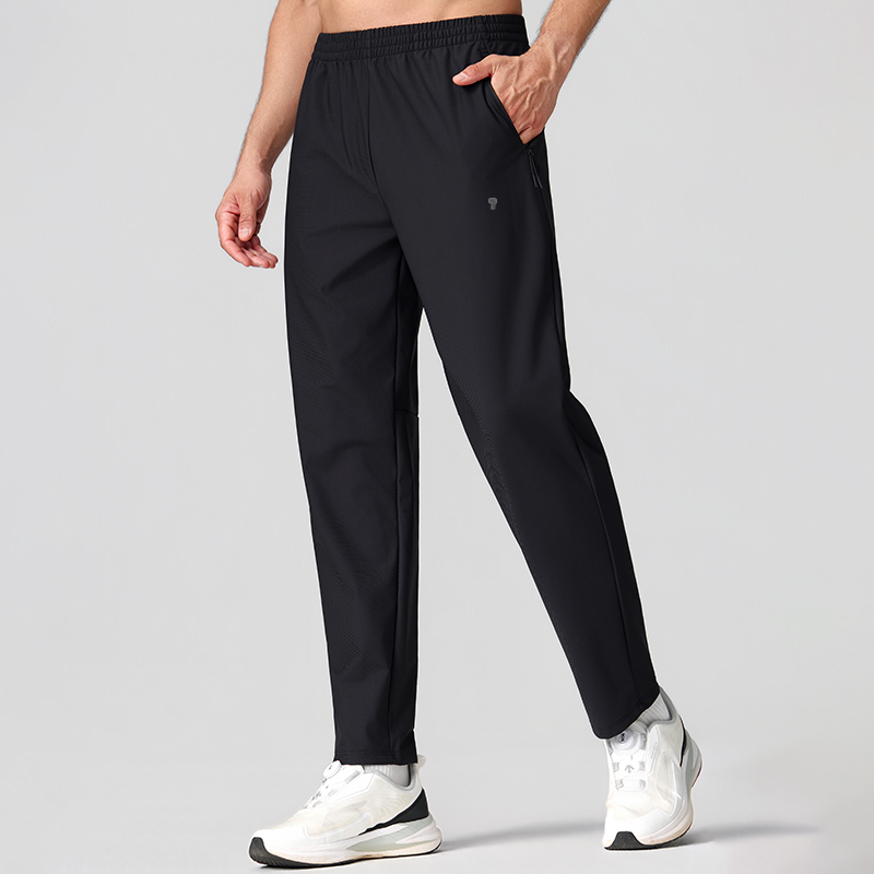 Polocom Plus Flex Straight-Leg Training Pants in Black, front view on male model