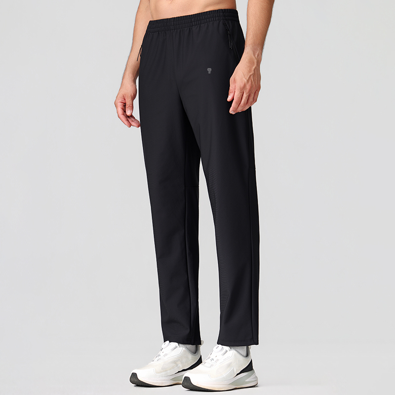 Polocom Plus Flex Straight-Leg Training Pants in Black, alternate front view on male model