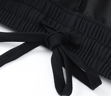 Polocom Plus Flex Straight-Leg Training Pants in Black, internal drawstring and elastic waistband detail