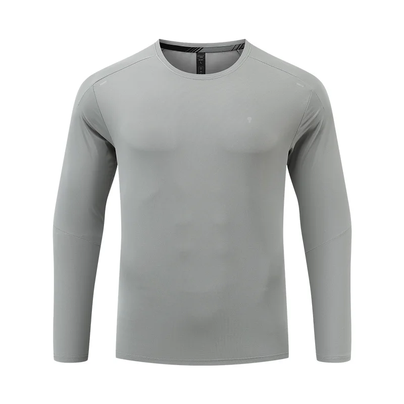 Polocom Plus Flexform Long Sleeve Tee in Gray blue, garment front view