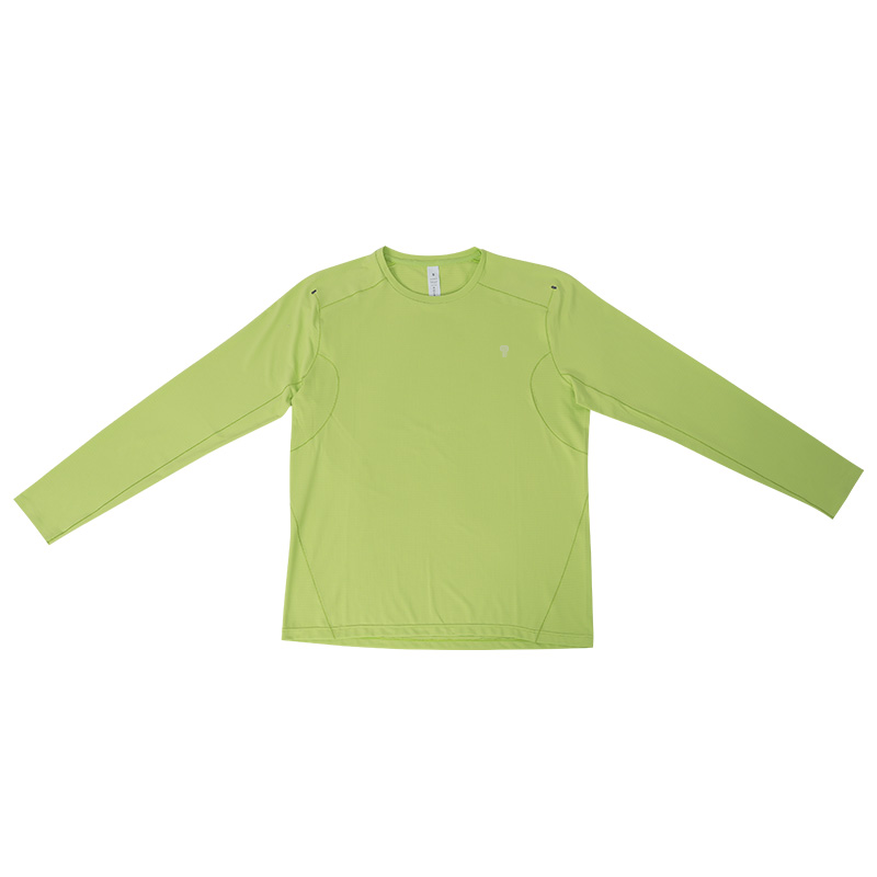 Polocom Plus Flow Lightweight Long Sleeve Tee in Green, flat front view