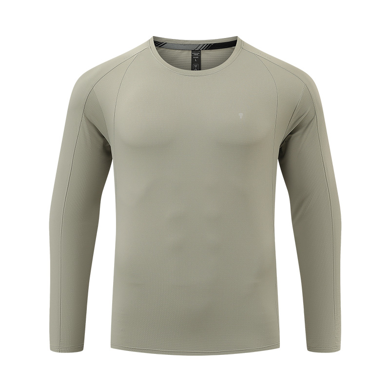 Flux Nylon Long Sleeve Tee in Gray Green, garment front view
