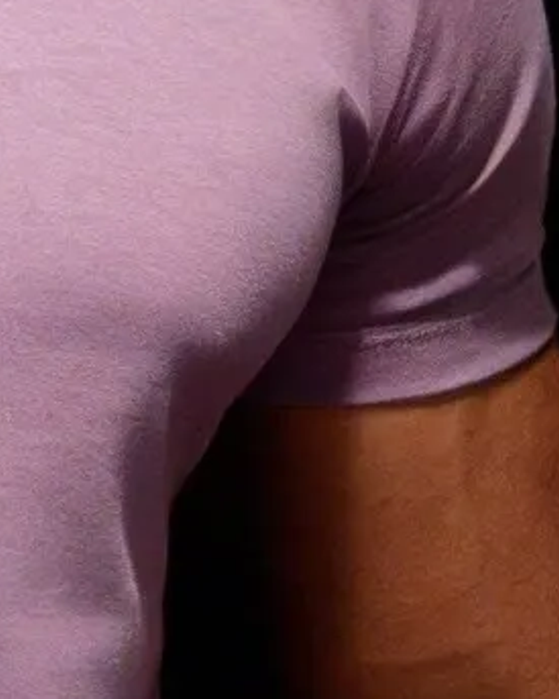 Form Cotton Stretch Tee sleeve detail in Purple