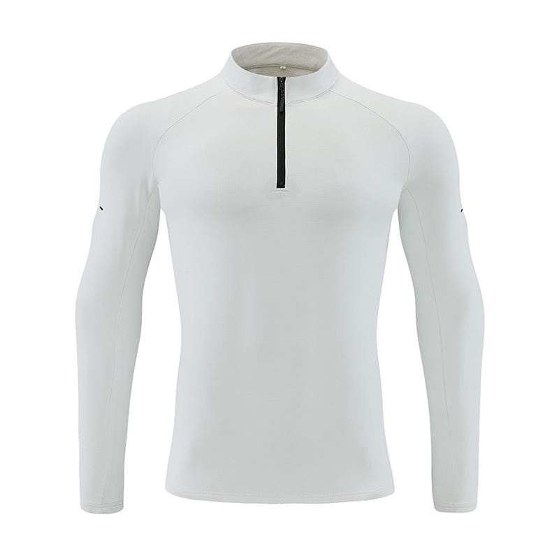 Form Stretch Quarter-Zip Top in White grey, garment front view