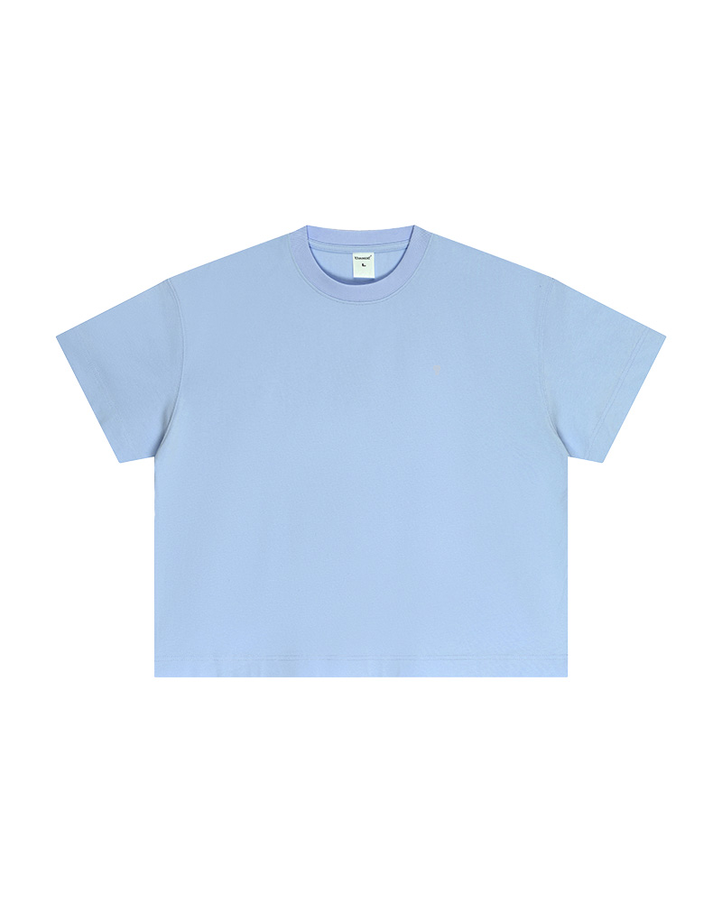 Polocom Plus Foundation Cotton Tee in Blue, garment front view