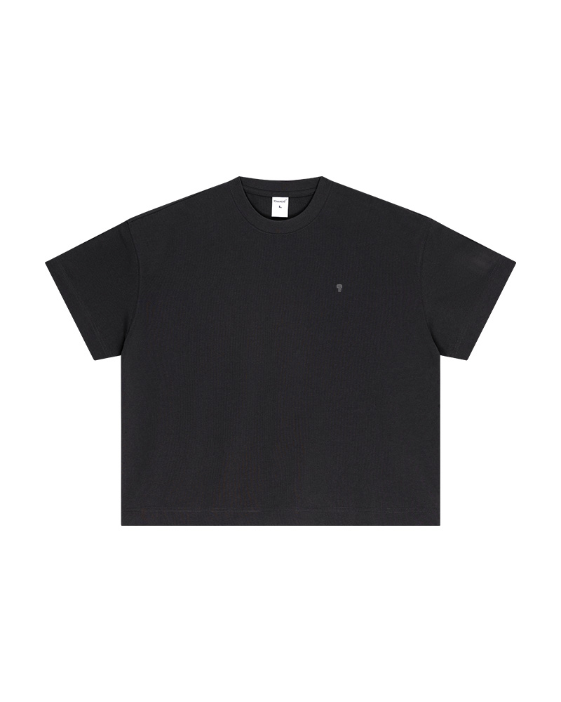 Polocom Plus Foundation Cotton Tee in Dark Gray, garment front view