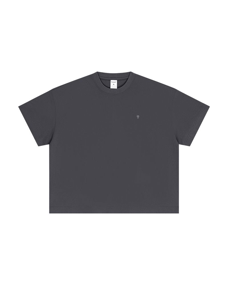 Polocom Plus Foundation Cotton Tee in Medium gray, garment front view