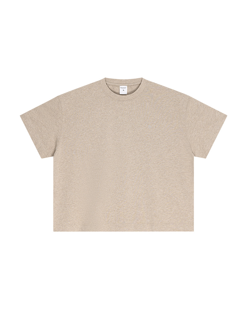 Polocom Plus Foundation Cotton Tee in Apricot, garment front view
